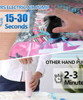 Comparison of electric pump for vacuum storage bags and vacuum sealer bags portable air pump vs. hand pump efficiency