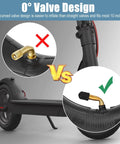 Comparison of straight vs 0° valve stem for Inner Tire,10x2.125 Inner Tube for Electric Scooter Tire Replacement Wheels