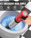 Cordless Electric High Pressure Toilet Plunger With Built In Air Pump For Clogs In Toilets Sinks And Drains in use on toilet