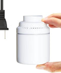 Powerful Electric Air Pump For Vacuum Storage Bags Space Saver For MEIQIHOME Bags, compact white design shown with plug