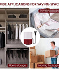Wide applications of large storage bag vacuum pump for home, travel, and moving packaging.