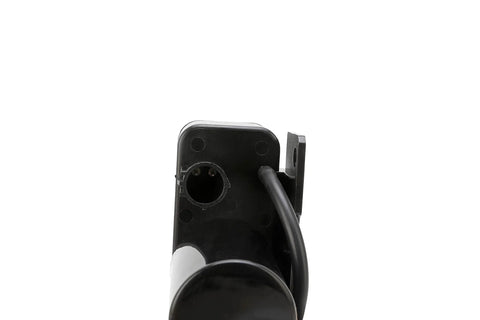 Front view of an Electric Vacuum Pump For Diesel Trucks that need beefed up vacuum for brakes, air conditioning and 4WD, close-up of outlet.