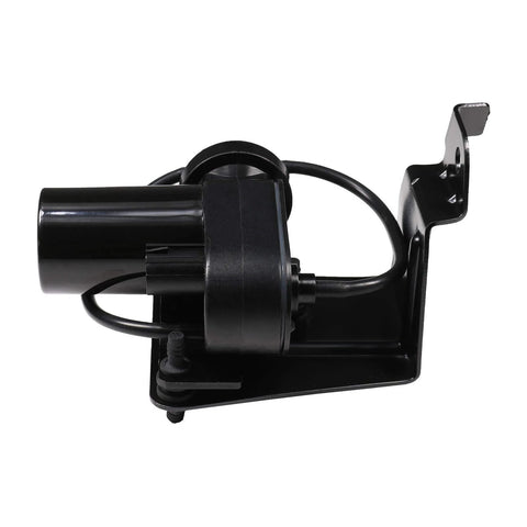 Side view of Electric Vacuum Pump Replacement 904-214 for Dodge Ram and Ford trucks with mounting bracket and vacuum sensor.