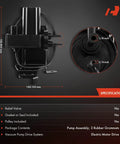 Electric Vacuum Pump Compatible With Ford F Series Super Duty And Dodge Ram Trucks 1999 To 2010, front view with measurements