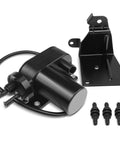 Electric Vacuum Pump Compatible With Ford F Series Super Duty And Dodge Ram Trucks 1999 To 2010 with mounting bracket and fittings.