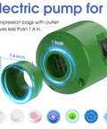 Green Portable 5000Pa Vacuum Storage Pump with 1.6-inch outlet for compression bags