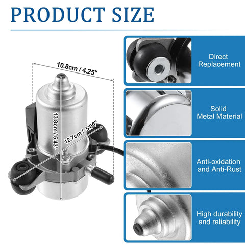 Size and features of Electric Vacuum Pump For Jeep Wrangler JK JKU 2012 2018 And Volvo GM Buick Cadillac Vehicles UP28 Replacement 12V Power Brake Booster