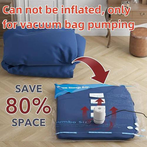 Powerful Electric Air Pump For Vacuum Storage Bags Space Saver For MEIQIHOME Bags Only, fast air removal, compact design