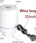 Powerful Electric Air Pump For Vacuum Storage Bags Space Saver For MEIQIHOME Bags Only with 35 inch cord, front view.