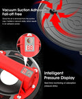 Electric Vacuum Suction Cup Lifter With 8 Inch Base, Heavy Duty 440 lbs Capacity, displaying pressure gauge and vacuum adhesion