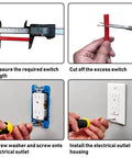 195 Pieces Electrical Outlet Extender Kit installation steps with tools and spacers