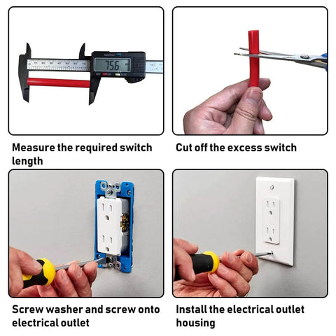 195 Pieces Electrical Outlet Extender Kit installation steps with tools and spacers
