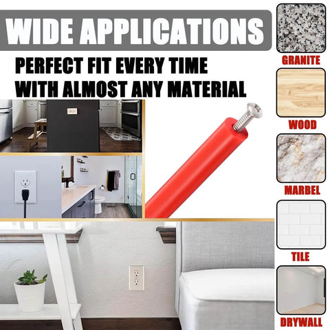 195 Pieces Electrical Outlet Extender Kit, 105 Red Outlet Screw Spacers, and 90 Flat Head Screws with wide application materials