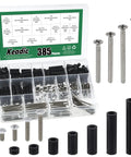 Diy Friendly Electrical Outlet Spacer Kit With 385Pcs Black Nylon Round Spacers And Long Screws For Switch And Outlet Mounting