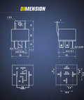 Technical diagram of Pack Of 10 SPDT 5 Pin 12V Electrical Relays for automotive cars trucks marine boats 30/40 Amp heavy duty switch relays.