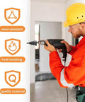 Electrician using Power Conduit Reamer Tools Kit With Hex Key Wrench, 2 Replacement Blades, And No. 2 Square Recess Bit For Half Inch Pipe
