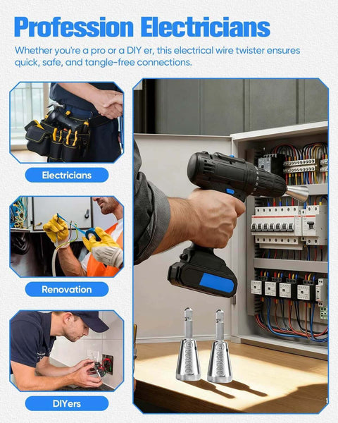 2026 Upgrade Wire Twister Tool For Drill used by electrician in control panel installation