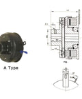 Electromagnetic Clutch a Type Single Plate Clutch DC24V Dry Type Automatic Clutch Bearing Engine Accessories, 500283968 with technical diagram