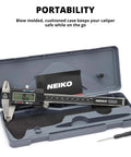 Electronic Digital Caliper Measuring Tool, 0 - 6 Inches Stainless Steel Construction with Large LCD Screen in protective case