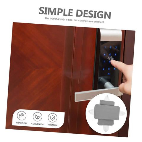 Enjoy a quieter living space with this two-pack door silencer that cushions slammed doors, shown with keypad lock system.