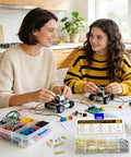 Two people assembling electronics with 320Pcs M3 Motherboard Standoffs Screws Nuts Kit With Brass Spacer Standoffs for projects in kitchen