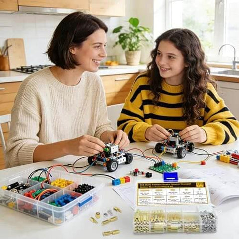 Two people assembling electronics with 320Pcs M3 Motherboard Standoffs Screws Nuts Kit With Brass Spacer Standoffs for projects in kitchen