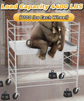 Elephant sitting on scaffold with 8 Inch Wheel Scaffolding Caster With Round Stem One And Three Eighths Inch Dual Locking Brakes 1100 Pounds Capacity Per Wheel For Commercial Scaffolding Frames With Heavy Duty Construction For Demanding Job Sites And Accessories.