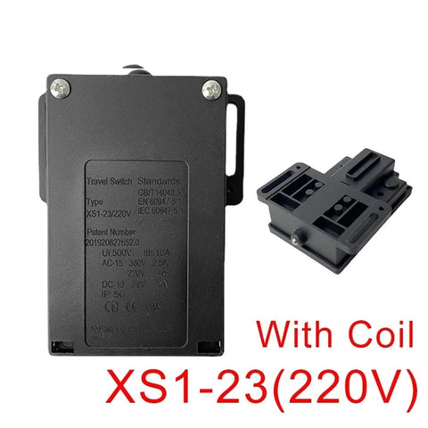 Elevator Travel Switch 220V 24V Machine Roomless Speed Limiter Accessories Limit Switch Kit XS1 23 XS2 23 XS1 24 Built Tough Easy Install Durable Silver Finish For Modern Elevator Control Systems, black with coil, model XS1-23