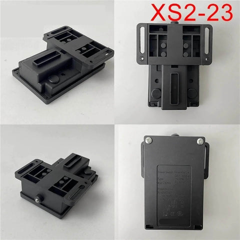 Elevator Travel Switch Set XS1-23 XS2-23 XS1-24 220V 24V Black Limit Switch Micro Switch Industrial Pro Grade Heavy Duty Elevator Safety Stop Switch Compatible With XS1-23 XS2-23 XS1-24 1 Piece, front and side view of black switch.