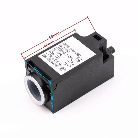 Elevator Speed Limiter Buffer Tension Wheel Switch With Manual Reset And Automatic Reset For Easy No Fuss Install TR236 11Yr ZR231 11Yr IEC 947 5 1 Replacement Part In Elevator Control Systems, measuring 58mm x 46mm.