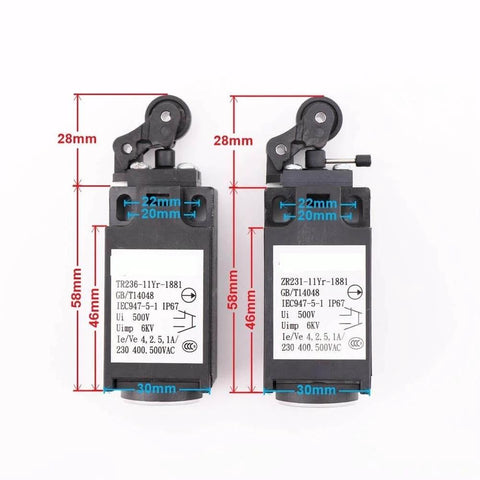 Front view of Elevator Speed Limiter Buffer Tension Wheel Switch With Manual Reset And Automatic Reset Pro Grade Heavy Duty Models TR236 11Yr ZR231 11Yr
