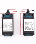Elevator Speed Limiter Buffer Tension Wheel Switch With Manual Reset And Automatic Reset For Easy No Fuss Install TR236 11Yr ZR231 11Yr IEC 947 5 1 Replacement Part In Elevator Control Systems, two black units with technical labels and dimensions