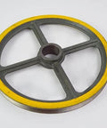 Must Have Speed Limiter Tensioning Device For Elevator Systems 250x20x6003, heavy-duty wheel, front view, durable mechanical kit