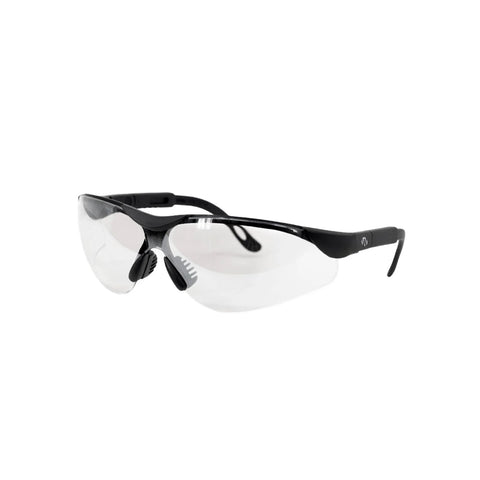 Elite Sport Shooting Glasses with Anti Fog UV Ventilated Comfort for Hunting, featuring polycarbonate lenses and black frame.