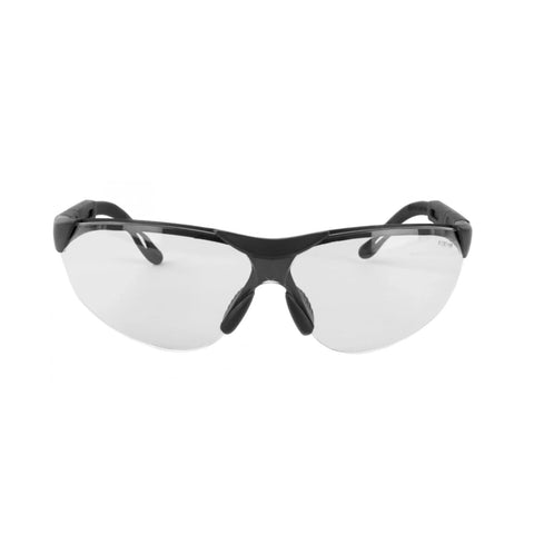Front view of Elite Sport Shooting Glasses with anti fog UV ventilated comfort for hunting, featuring polycarbonate lenses.