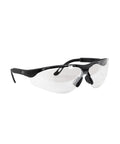Side view of Elite Sport Shooting Glasses With Anti Fog UV Ventilated Comfort For Hunting showing black frame and clear lenses.