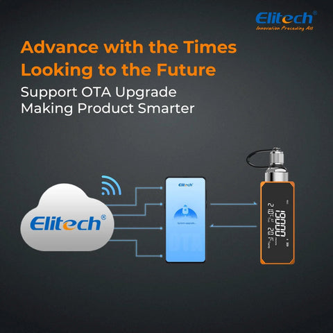 Elitech Pro Grade 12 CFM HVAC Vacuum Pump with digital interface, OTA upgrade, app integration, and modern design