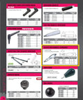 Catalog page featuring 3/8-16 Thread Ellipse End Handle in Steel for Moveable Hand Wheels with dimensions and specifications.