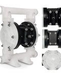 EMAGENE Air-Operated Double Diaphragm Pump, 1/2 inch inlet and outlet, polypropylene body, 9GPM and Max 100pSI for solvent and Industrial Use