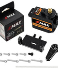 AXIAL SCX24 Servo Metal Gear EMAX Servo Steering Servo with Servo Mount Bracket and Arm SCX24 Upgrade Parts (Black)