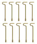 Emergency Keys for Interior Privacy Doors Ten Pack Compatible with Bedroom and Bathroom Levers and Knobs for Turn to Release Privacy Locks Durable Metal Construction For Safe Access in Emergencies image showing ten metal emergency keys.
