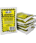 Stack of emergency water pouches from 72 Hour Emergency Go Bag For One Person 3 Day Survival Kit With First Aid Kit Survival Blanket Emergency Food Portable Disaster Prep Pack For Earthquake Fire Flood Readiness