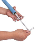 Emergency Pipe Water Stopper Kit with hot melt seal needle and stop pin for quick plumbing leak repair, shown in use.