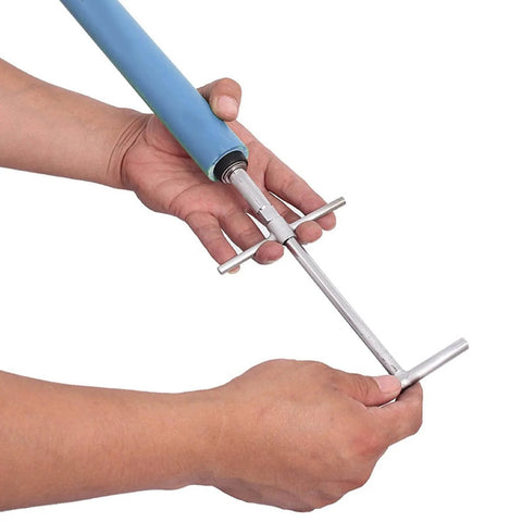 Emergency Pipe Water Stopper Kit with hot melt seal needle and stop pin for quick plumbing leak repair, shown in use.