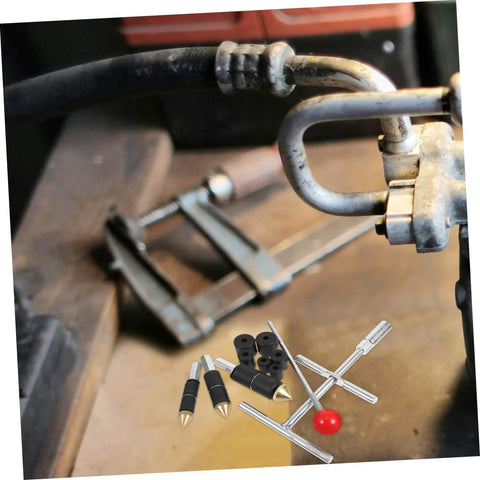 Emergency Water Stopper Kit For Plumbing Tools And Pipe Repair Quick Fix No Drain Needed Leakage Leak Proof Stopper Needle Water Kit Durable Copper And Stainless Steel Construction DIY Home Plumbing Solution To Minimize Downtime, showing components and usage on a pipe.