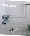 Emergency Water Stopper Kit And Leak Repair Tool Set in use on wall pipes, showcasing tools for DIY leak repair.