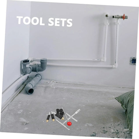 Emergency Water Stopper Kit And Leak Repair Tool Set in use on wall pipes, showcasing tools for DIY leak repair.