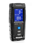 EMF Meter, Detects Electric and Magnetic Fields, Handheld Digital EMF Detector with LCD Display showing readings, black and blue design.