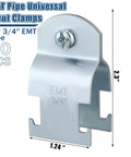 Universal EMT Pipe Strut Clamps for Strut Channel Accessory Electro Galvanized Conduit Clamp with Bolt and Nut Three Quarters Inch