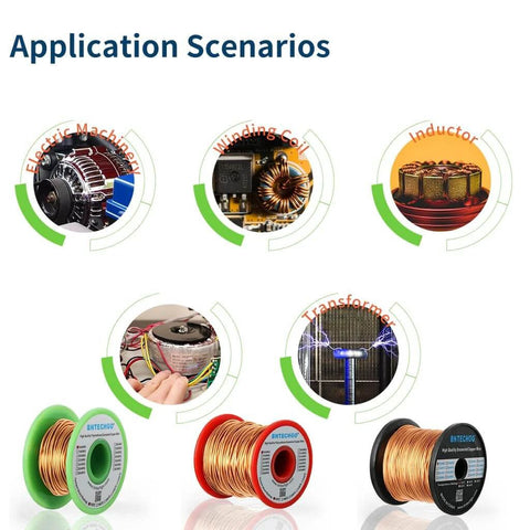 Application scenarios of 30 AWG Magnet Wire - Enameled Copper Wire for transformers, inductors, electric machinery, winding coils.